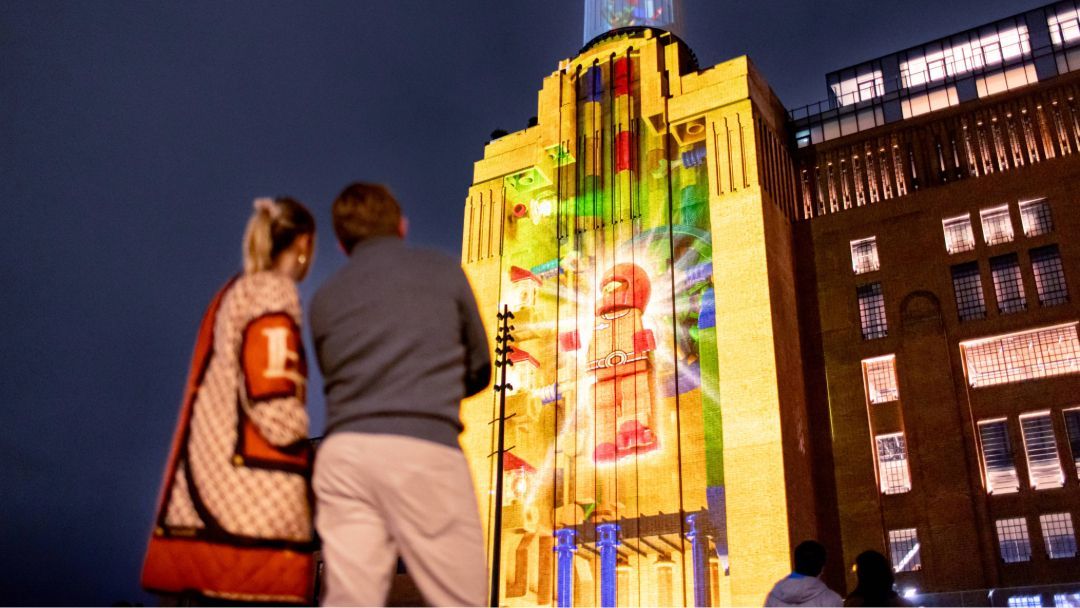 graymatter video projection mapping battersea power station
