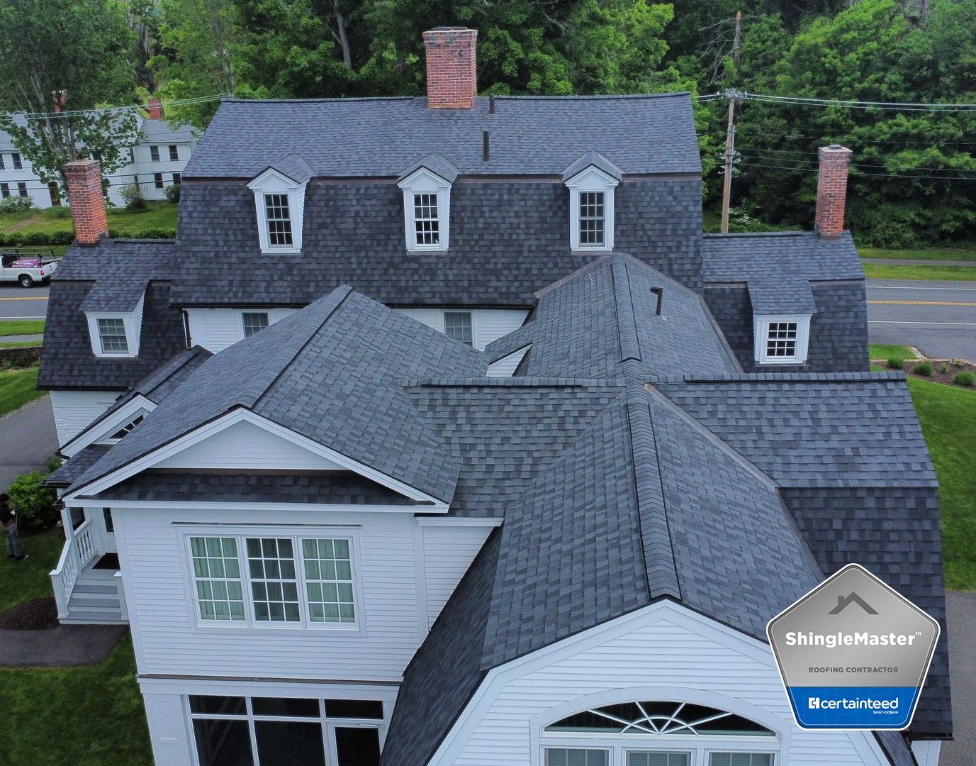 CertainTeed Landmark Pro Moire Black shingles in South Hadley MA