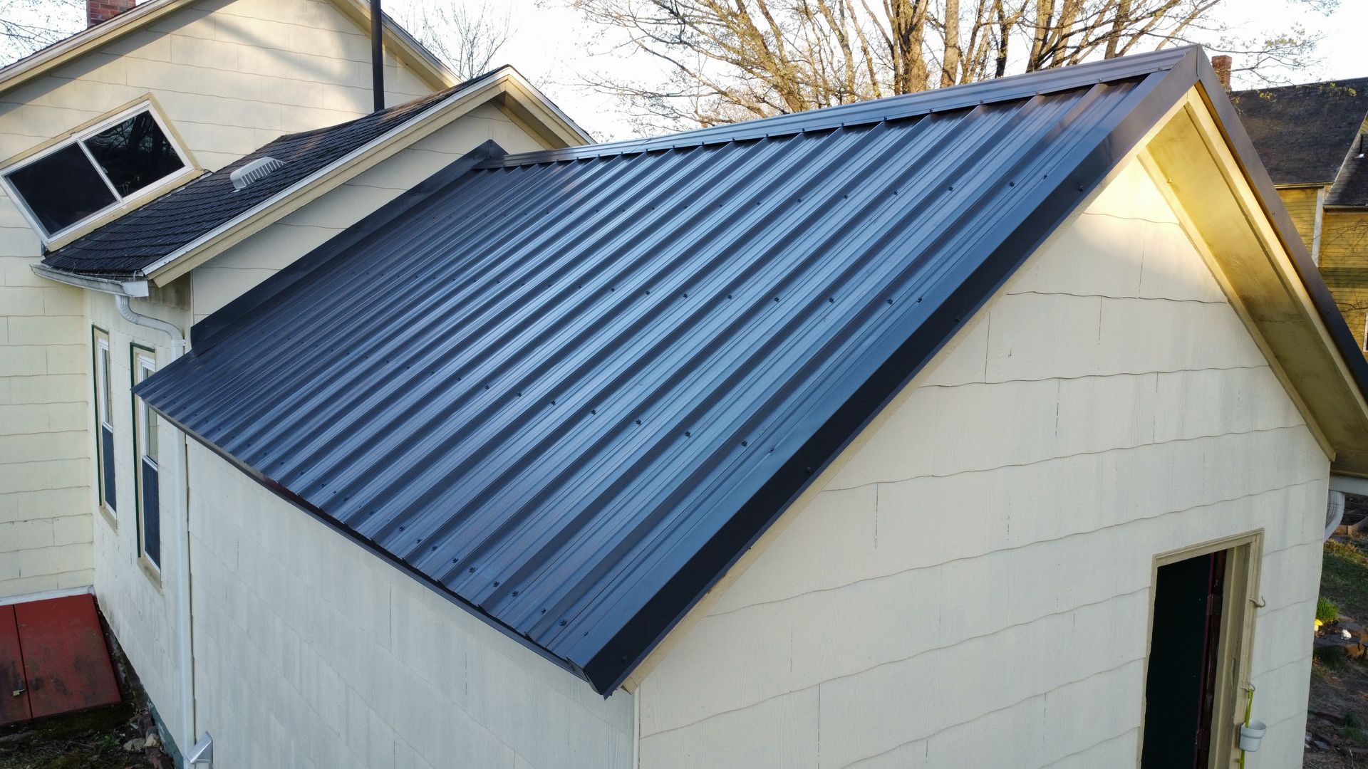 Exposed fastener metal roof installation in Florence MA
