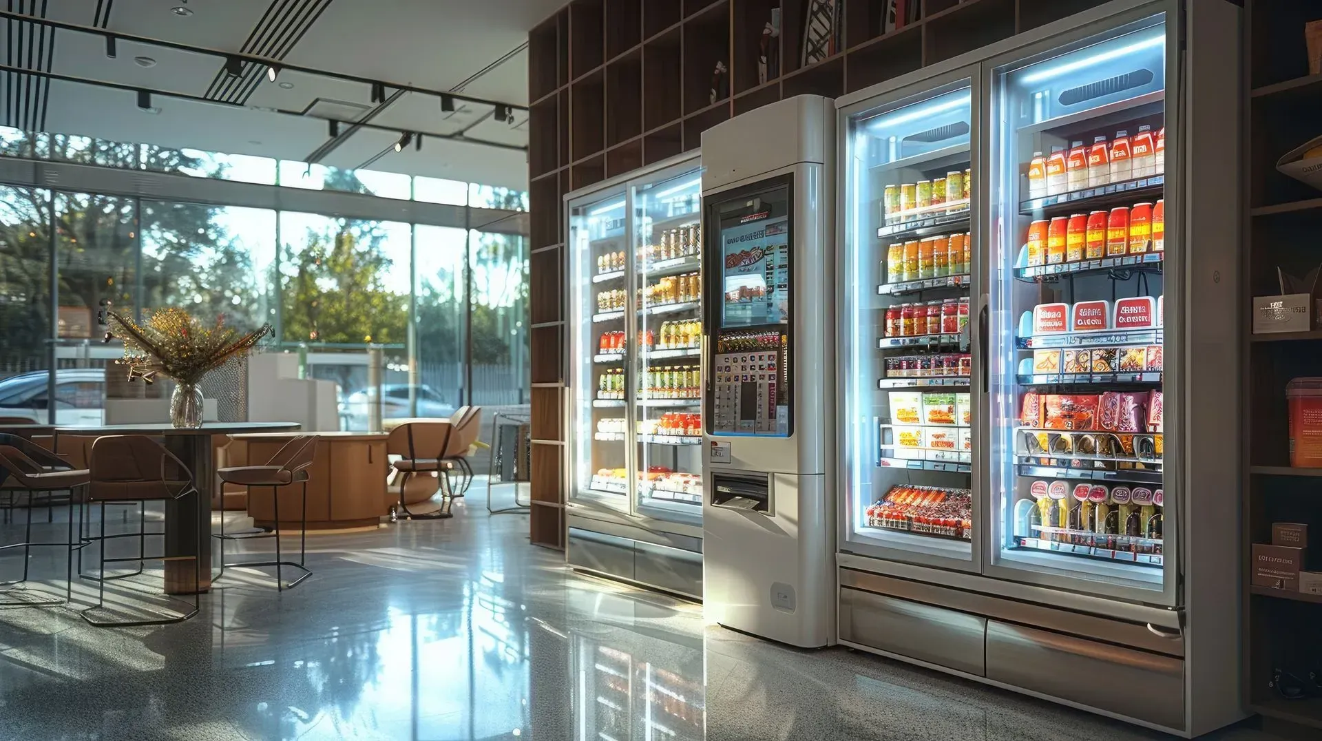 A room with a lot of refrigerators and a table in Los Angeles, CA