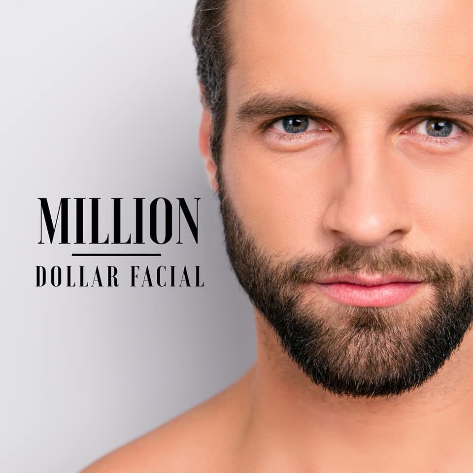 Male model representing the Million Dollar Facial