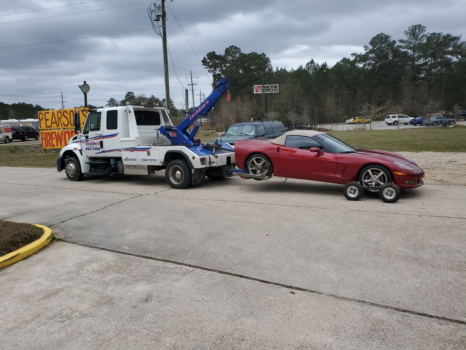 towing a sports car