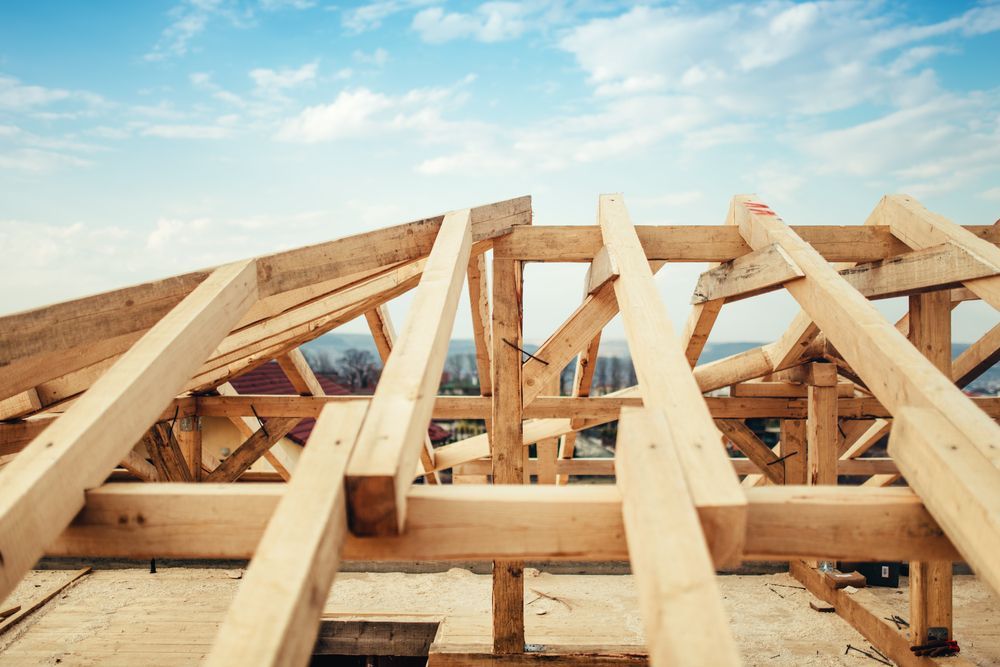 A Wooden Structure is Being Built on Top of a Building — Marshall Notaras Hardwoods Pty Ltd In Byron Bay, NSW