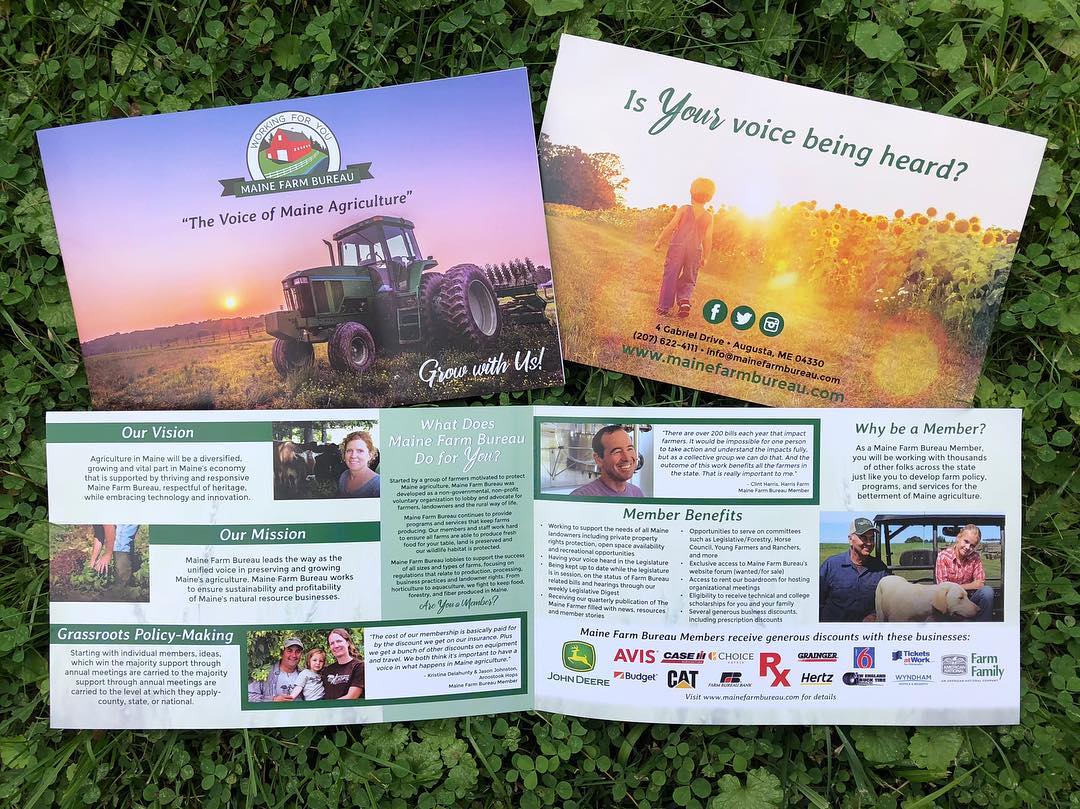 Image for custom brochure design for Maine Farm Bureau, Augusta, Maine.