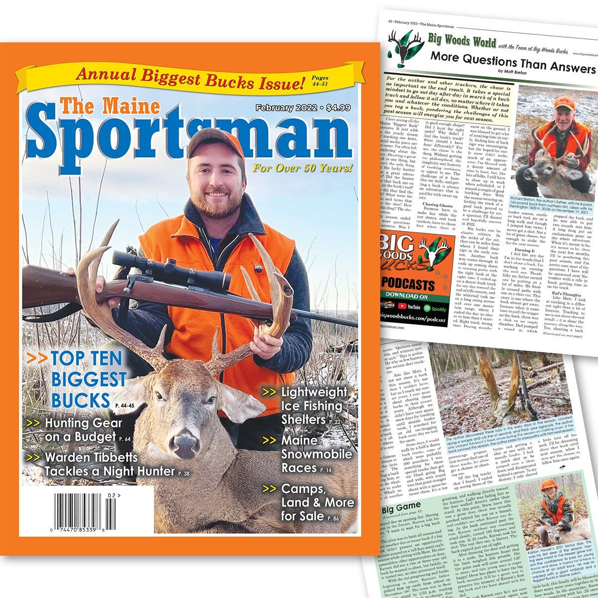 Image for custom magazine layout for The Maine Sportsman Magazine, Augusta, Maine.