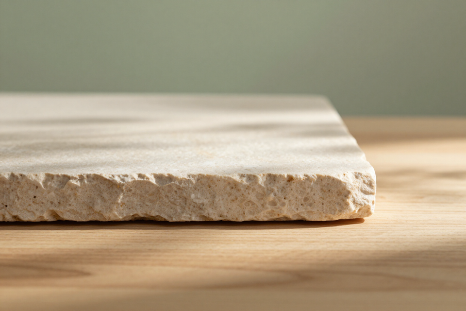 Warm natural light on stone surface with desert sage