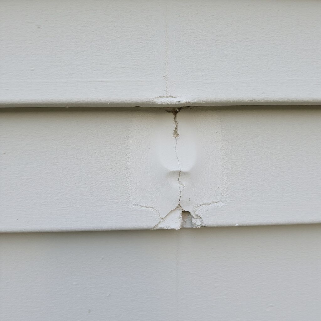 Home vinyl siding with hail damage