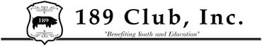 Logo for 189 Club, Inc. featuring a crest with a pig silhouette and the text 