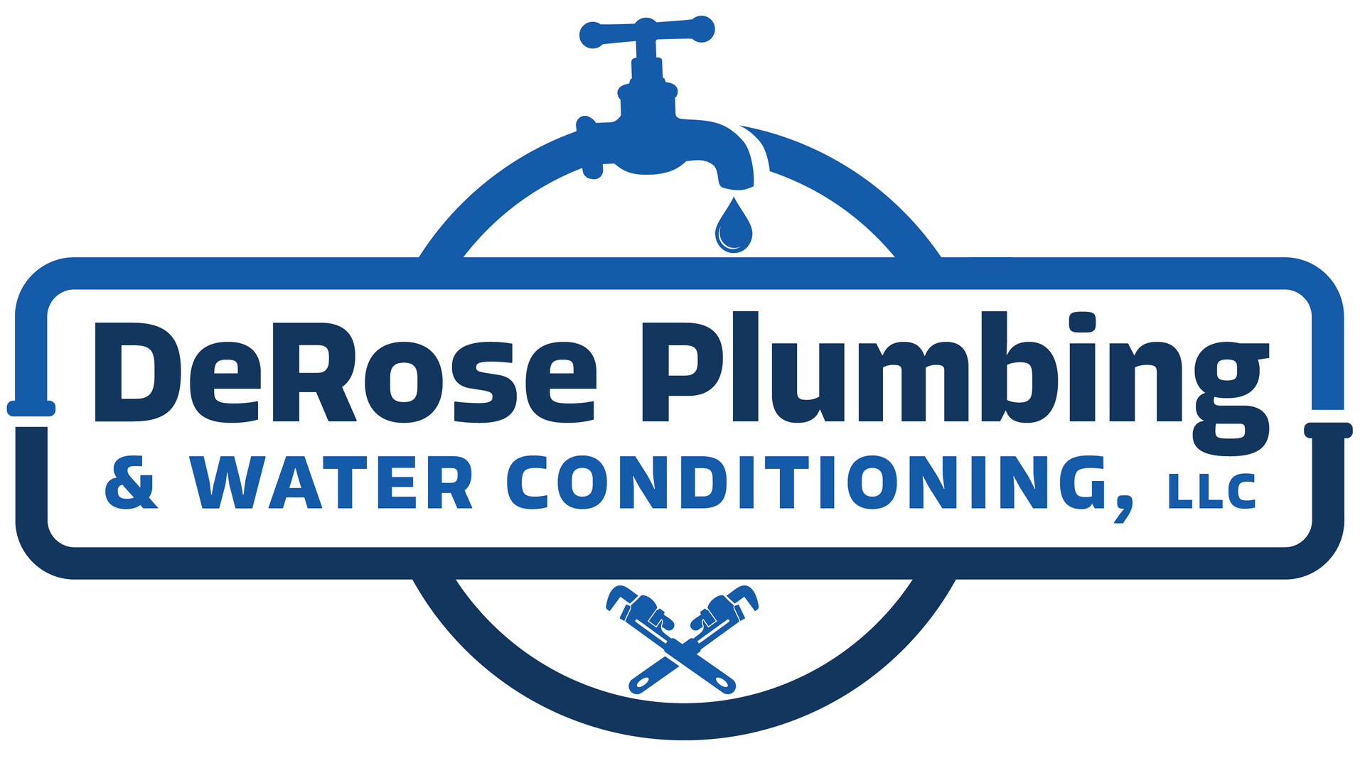 The logo for derose plumbing and water conditioning , llc.
