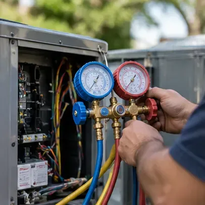 Reliable HVAC contractor in Grafton County - NH inspecting home heating equipment for cold-weather readiness
