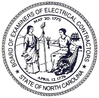 The seal of the board of examiners of electrical contractors