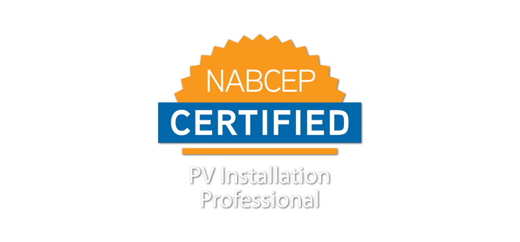 A logo for nabcep certified pv installation professional
