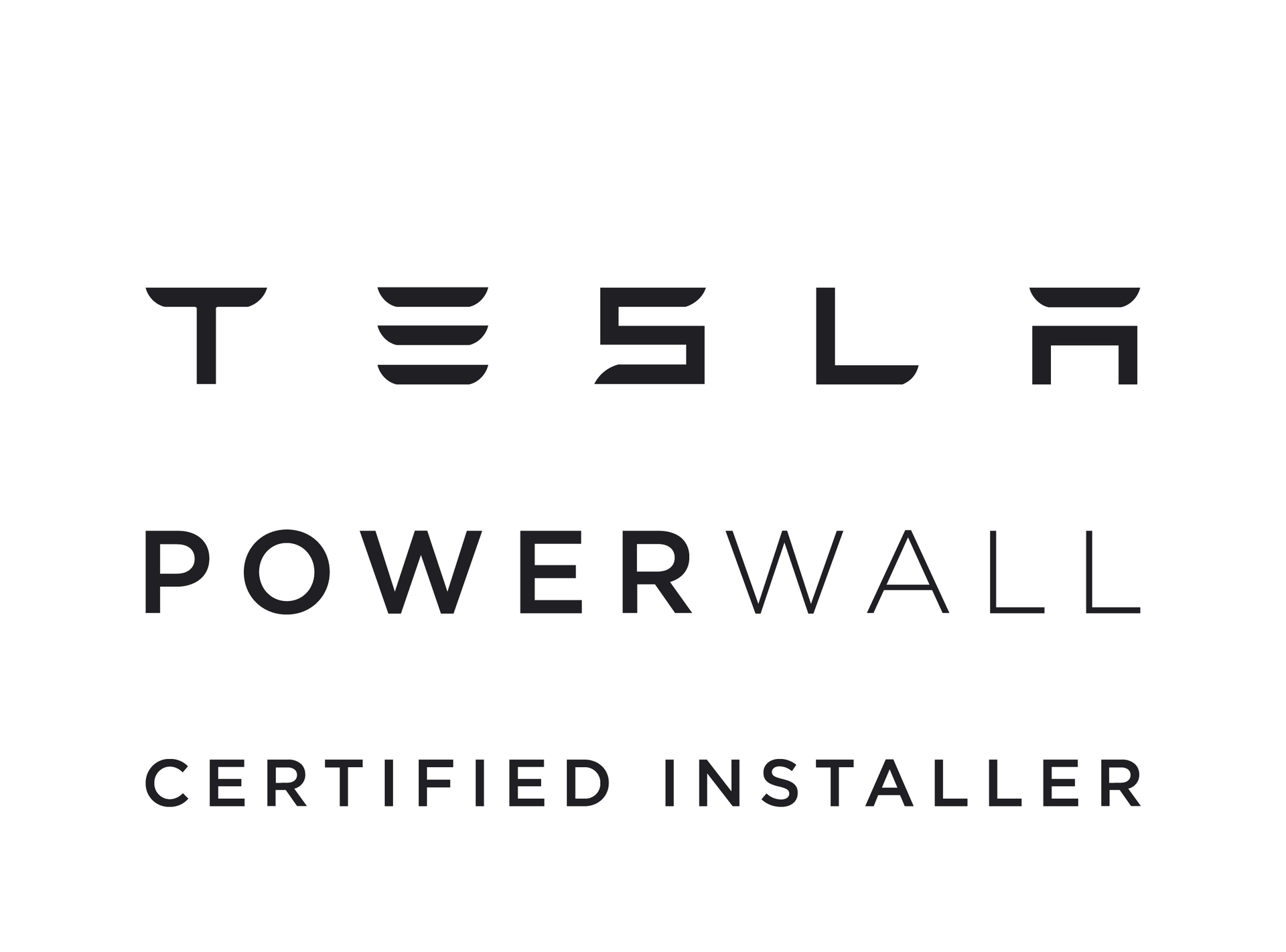 The tesla powerwall logo is a certified installer.