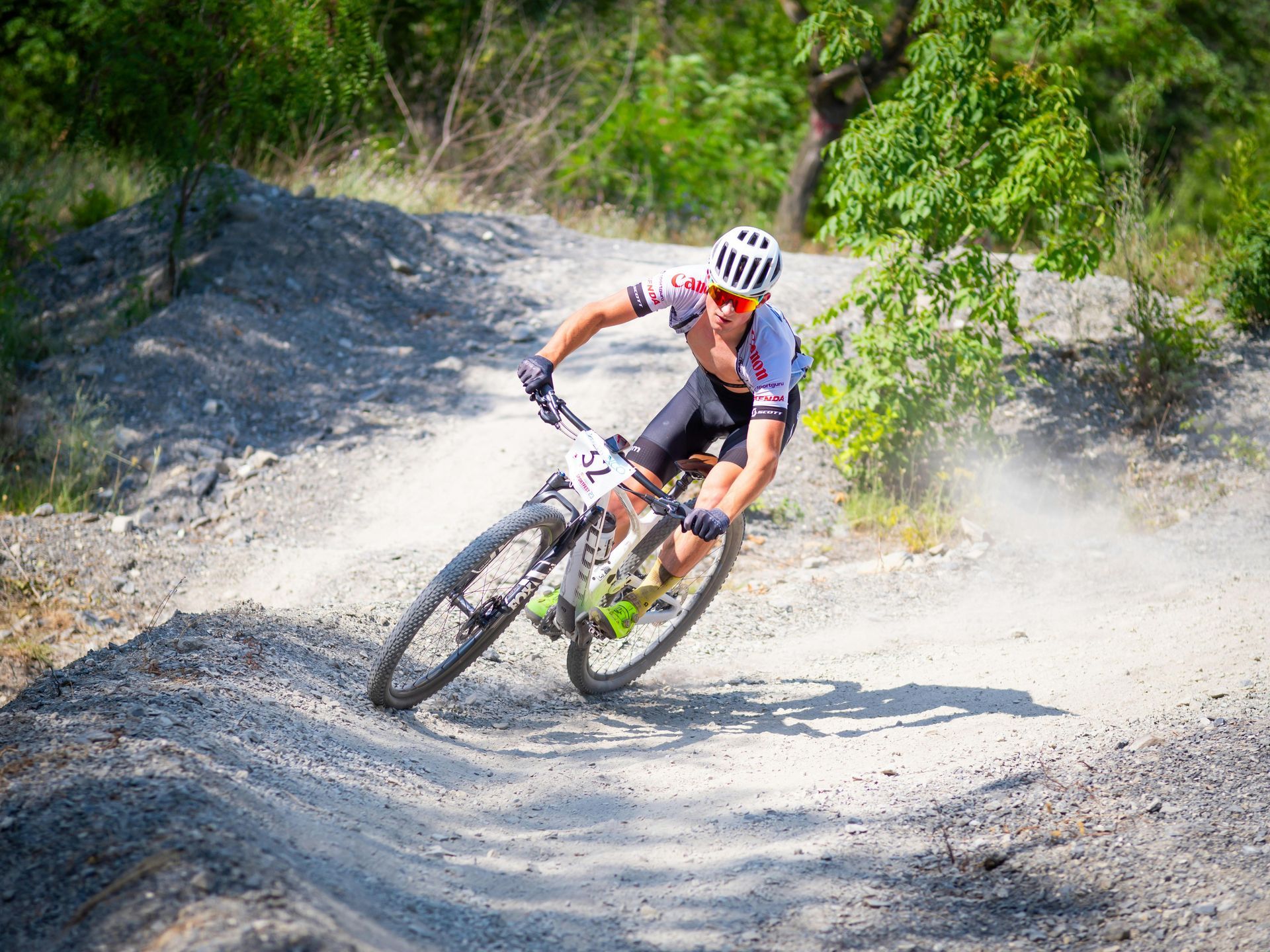 mtb rider in a race setting 