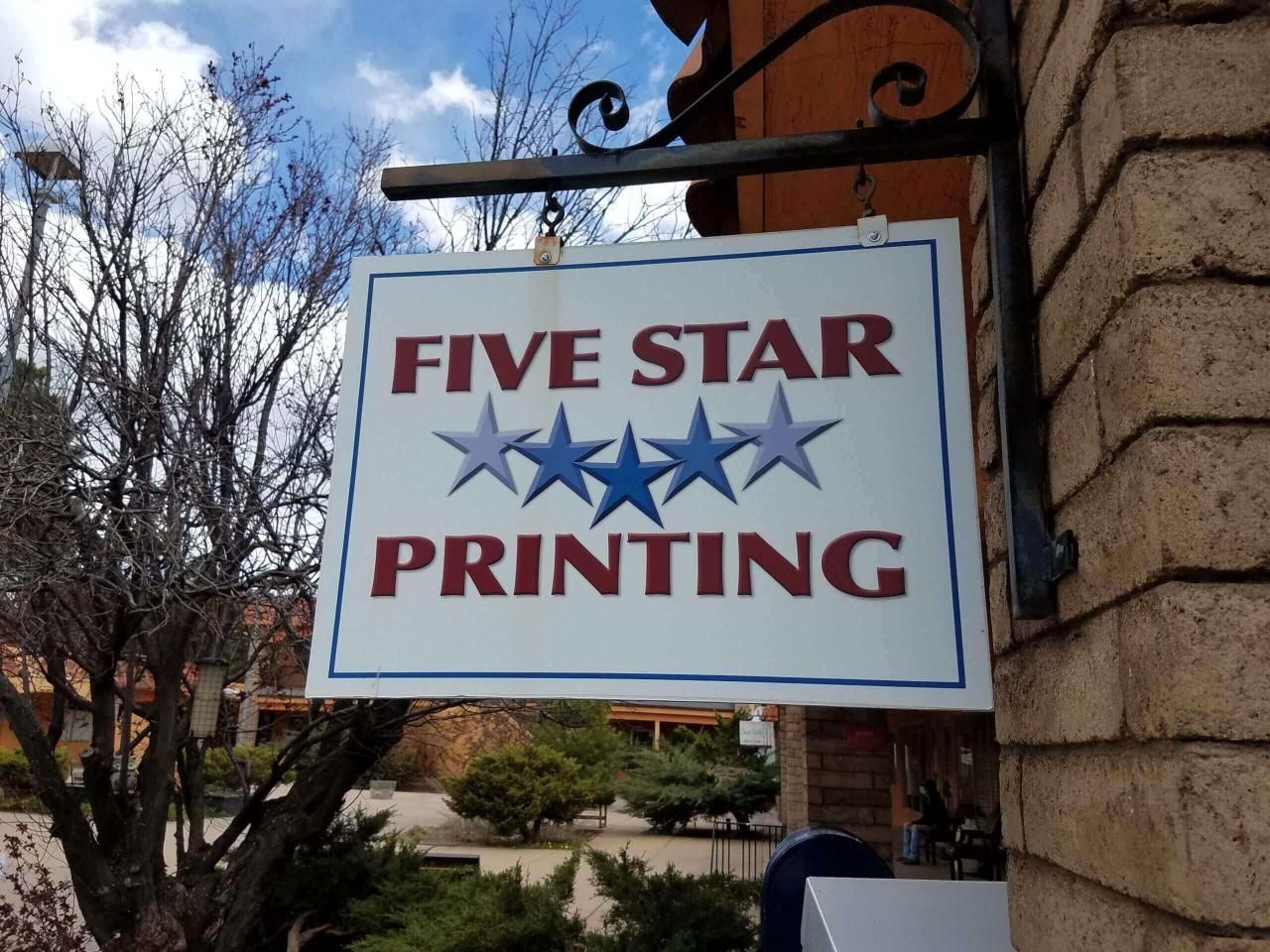 Sign for Five Star Printing.