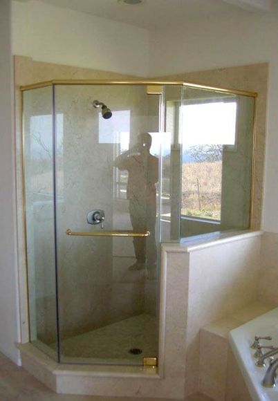glass shower enclosure with gold trim glass shower enclosure with gold trim