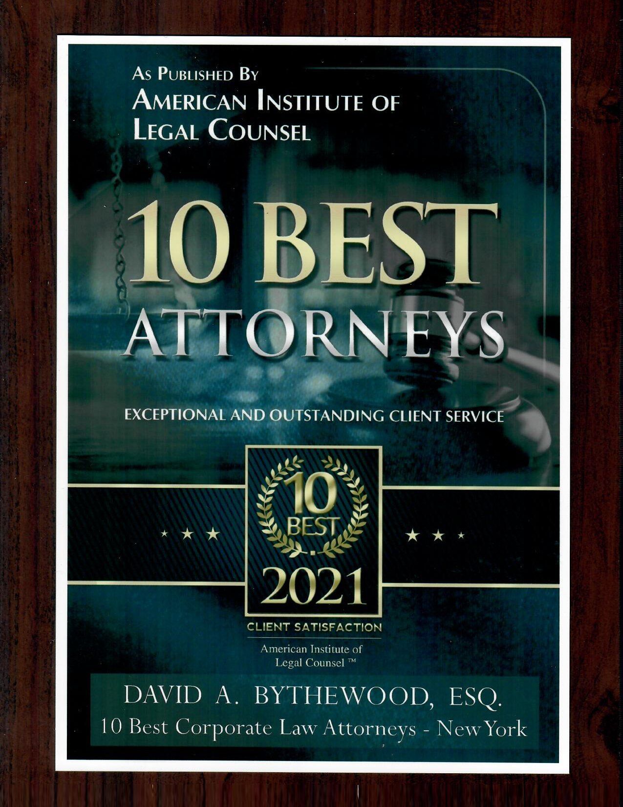 A poster that says 10 best attorneys on it