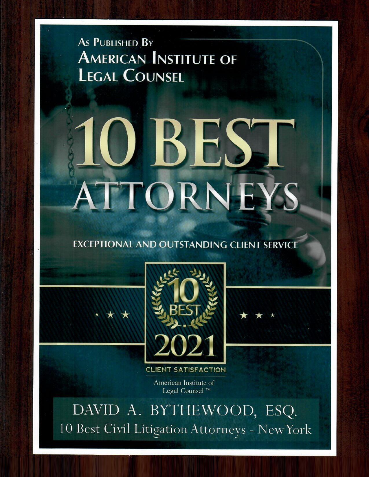 A poster that says 10 best attorneys on it