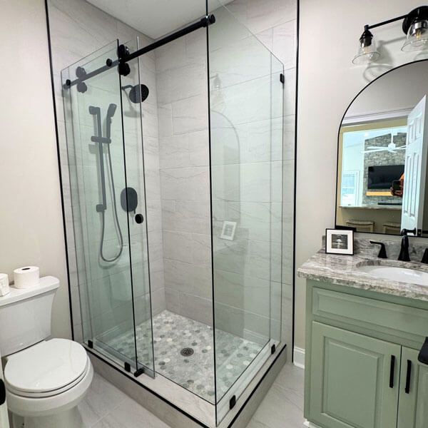 extra bathroom installation with shower