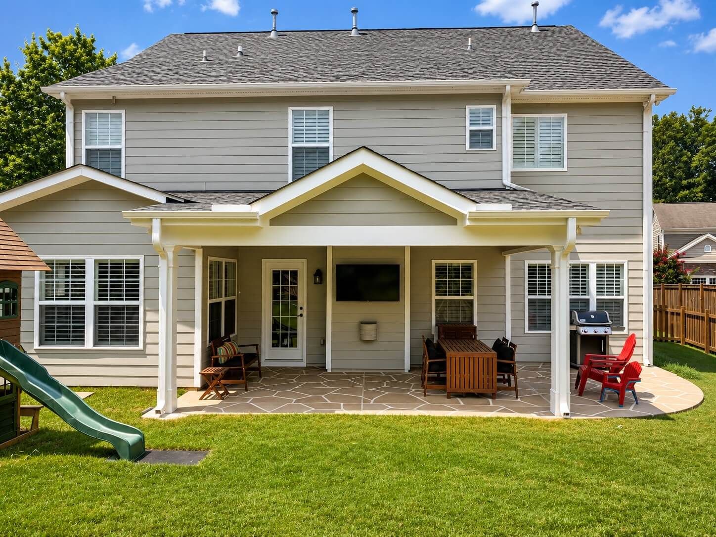 open porch with covered roof