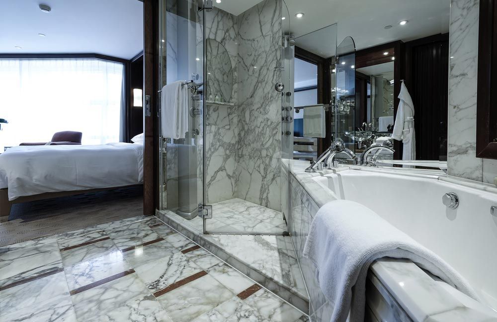 Elegant Shower Glass Door Design — Capitol Glass in Taminda, NSW
