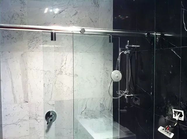 Contemporary Sliding Shower Glass Door — Capitol Glass in Taminda, NSW