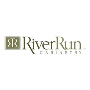 RiverRun Cabinetry logo in olive green and gold on a white background
