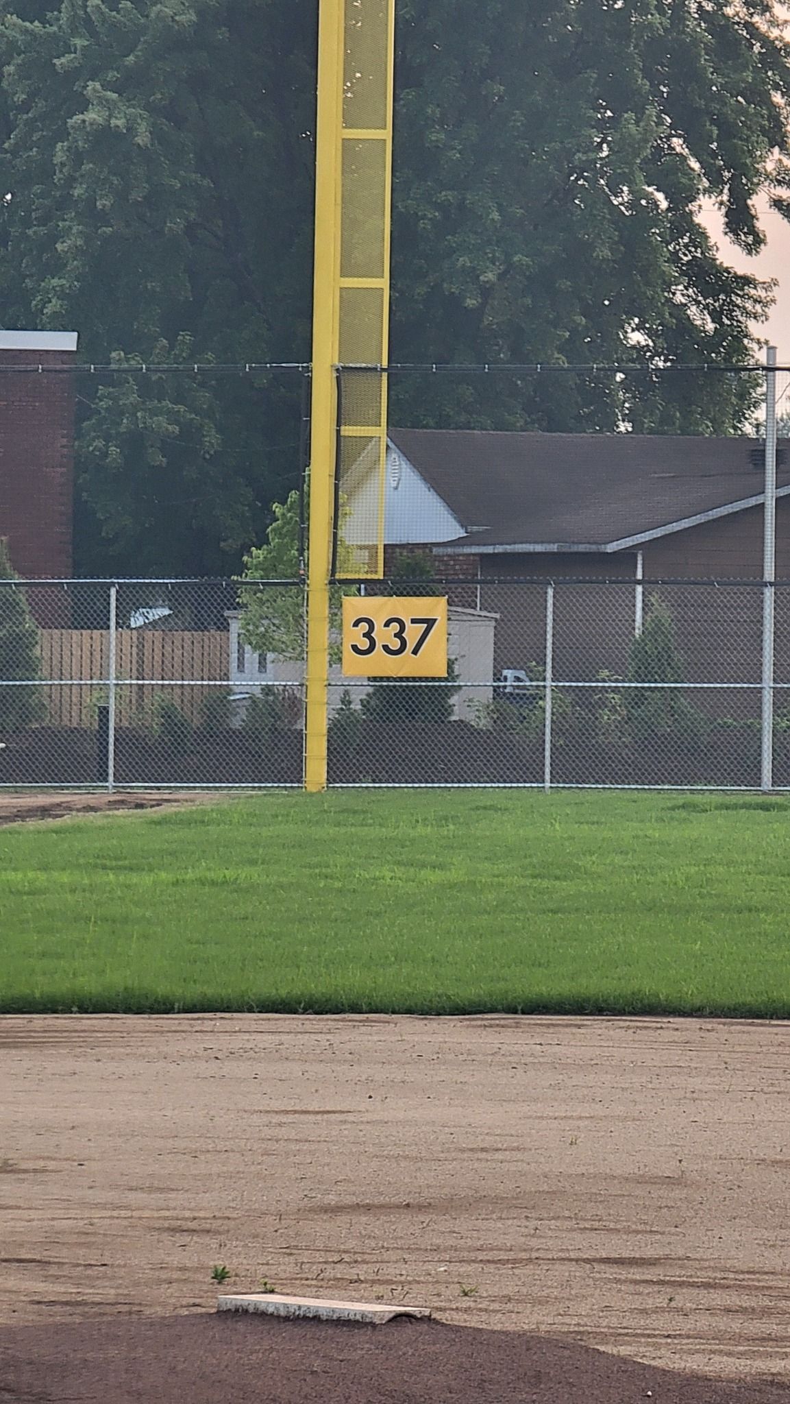 Baseball field foul pole with