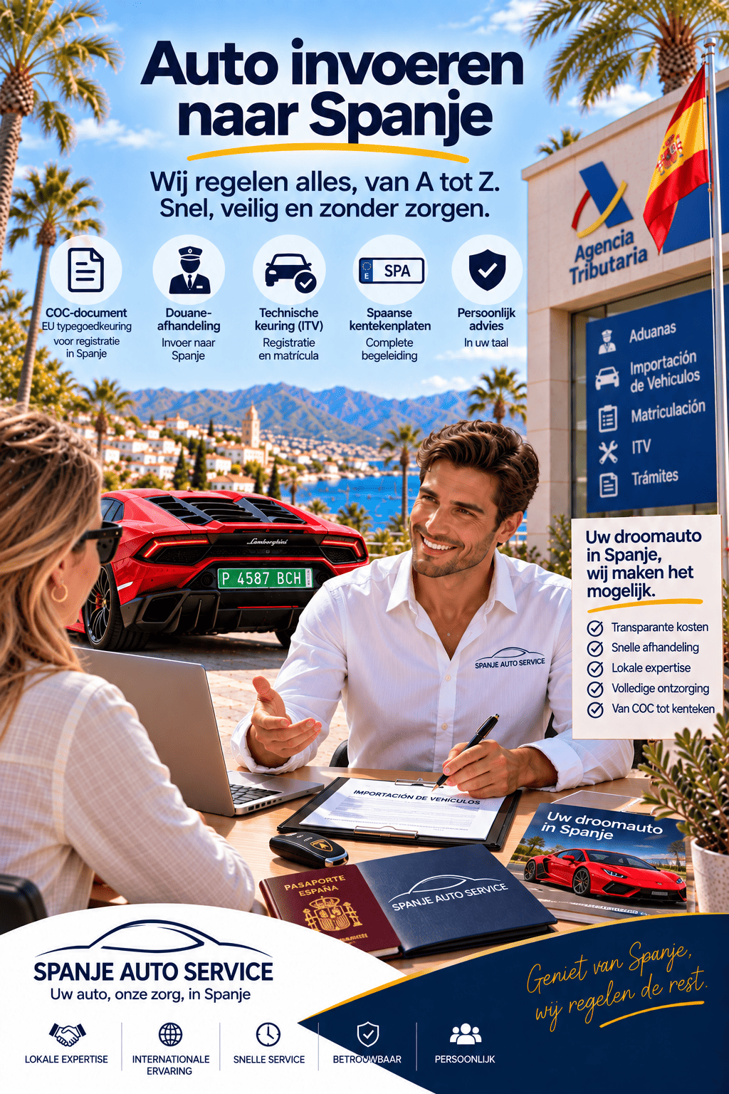 Auto invoeren naar Spanje diensten