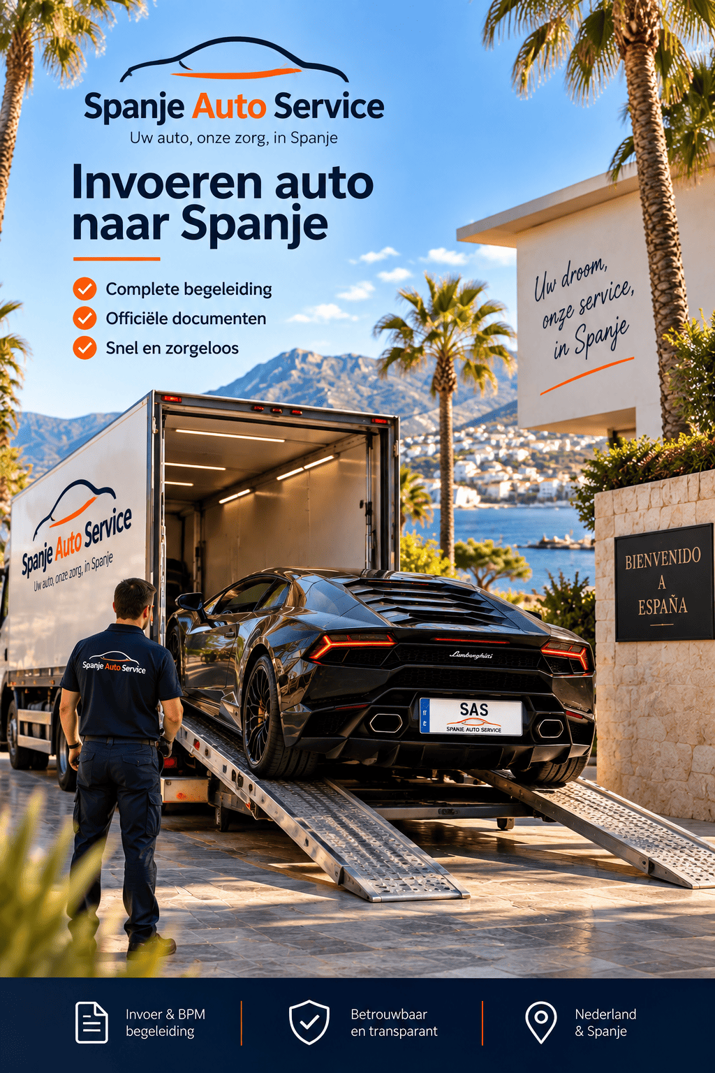 Auto invoeren naar Spanje formulier
