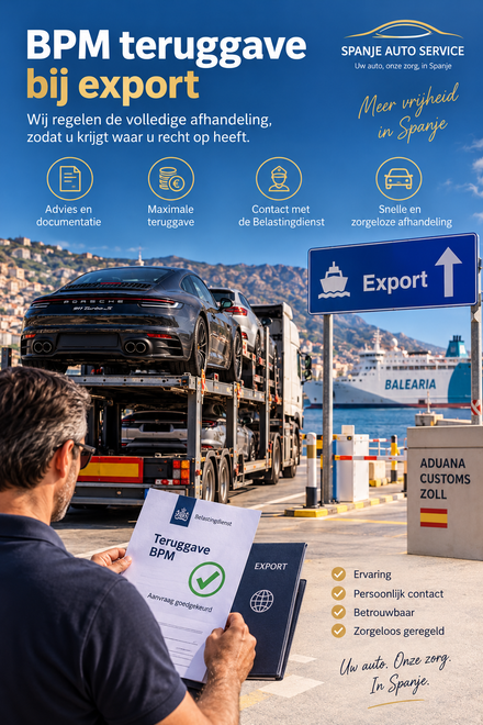 BPM teruggave export Spanje homepage