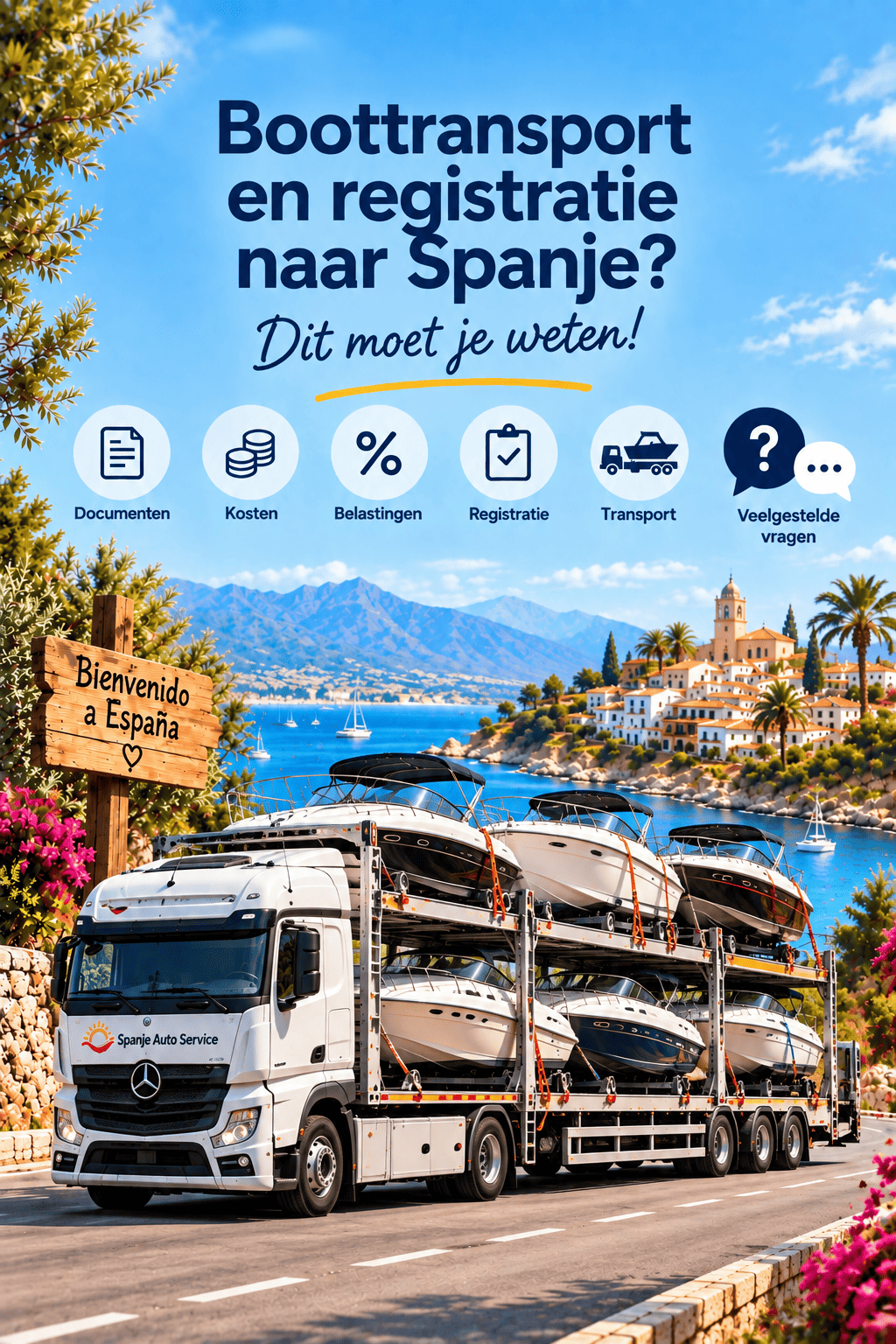 Botentransport naar Spanje vraag en antwoord pagina