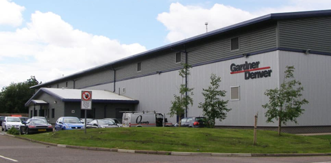 A large industrial building with a