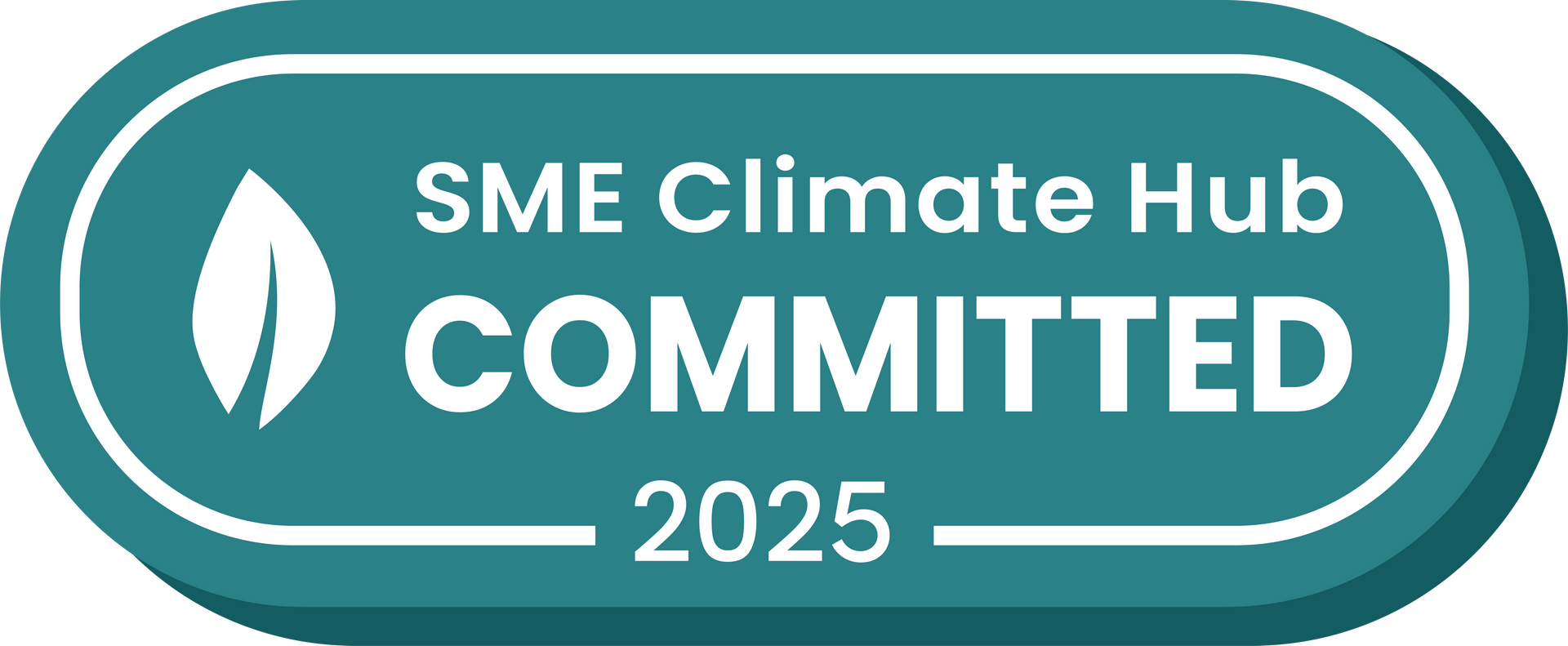 SME Climate Hub Committed badge with leaf icon and
