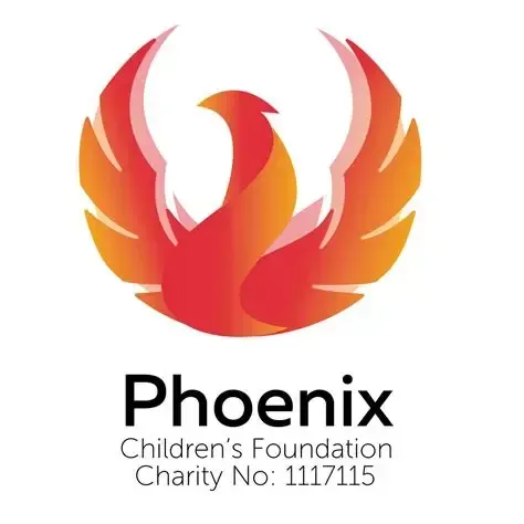 Phoenix Children's Foundation logo: stylized red-orange phoenix with outstretched wings above text.