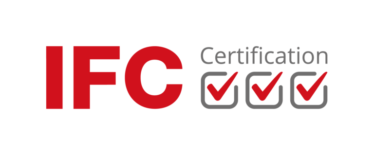 IFC Certification logo with red text and three check marks.