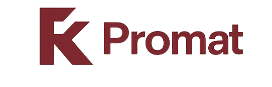 Logo for Promat, featuring a stylized 