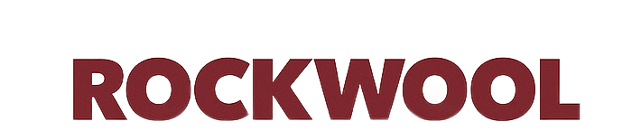 Rockwool logo in dark red text.