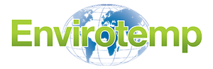 Envirotemp logo in green and blue with globe graphic