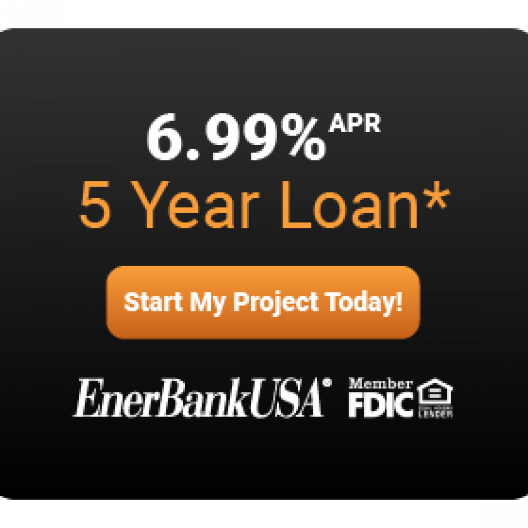 6.99% APR 5 Year Loan ad with orange “Start My Project Today!” button and EnerBankUSA logo