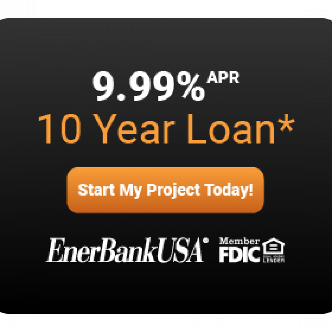 Black loan ad: 9.99% APR, 10 year loan, orange