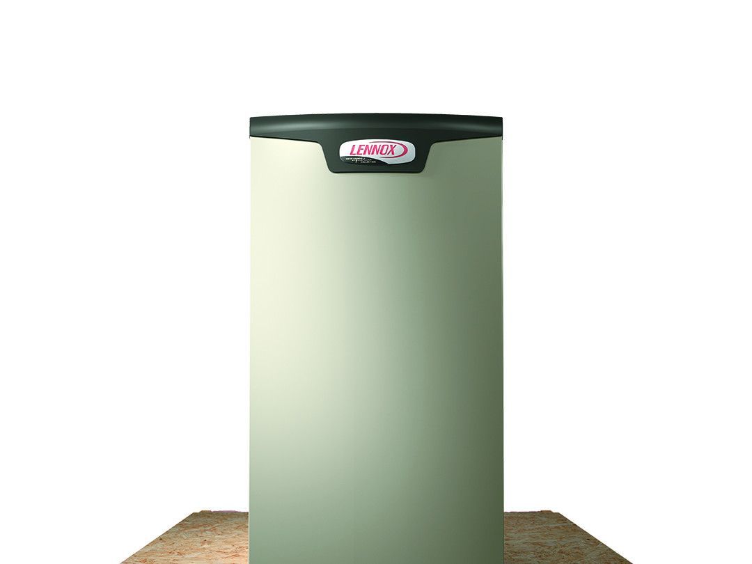 Green refrigerator front view on a beige floor, with a black top and pink logo badge