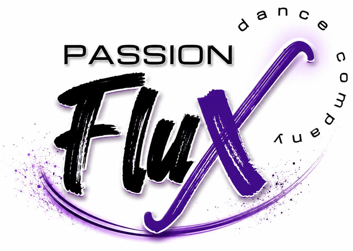 Logo for Passion Flux Dance Company: Black 