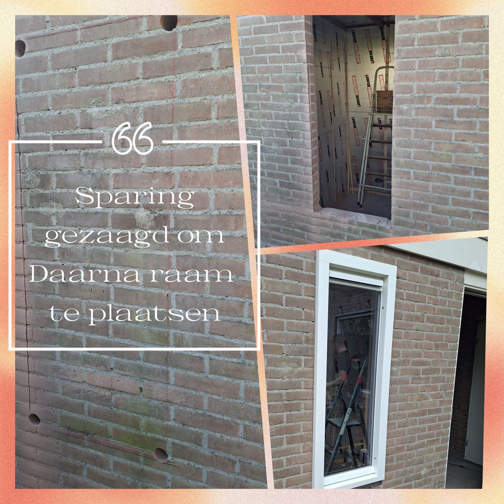 Raam voor aanbouw project