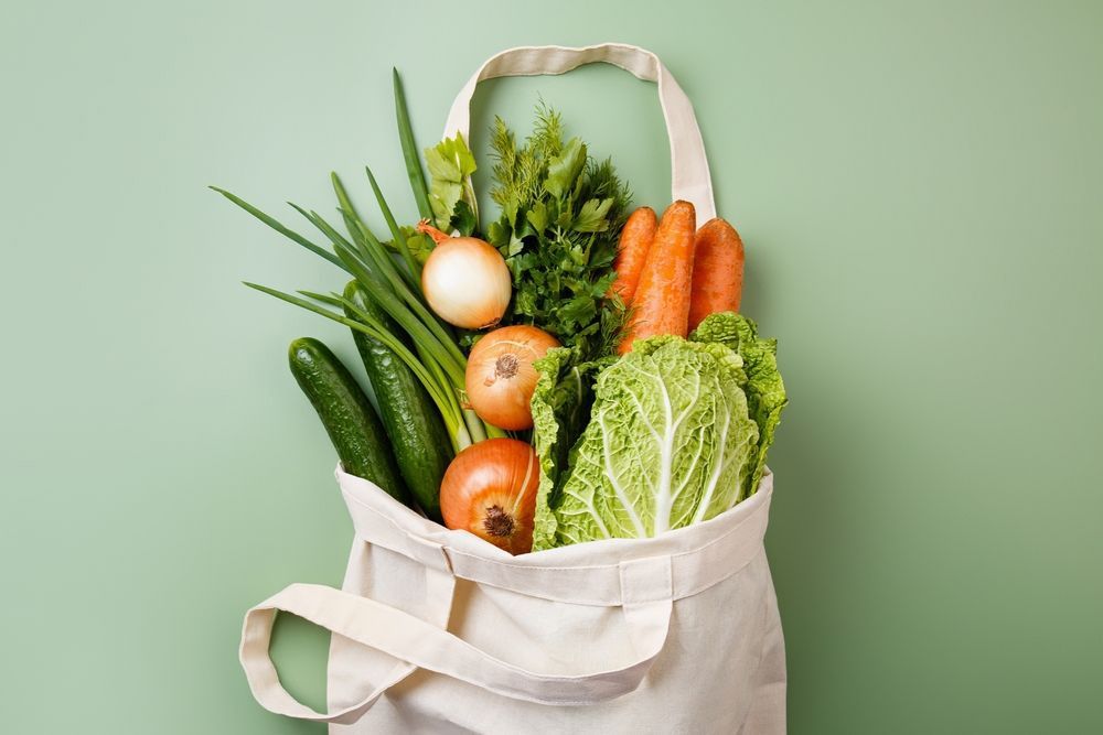 Eco Bag With Fresh Vegetables — Fresh to Door In Fyshwick ACT
