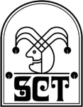 Logo featuring a stylized jester profile above the acronym 