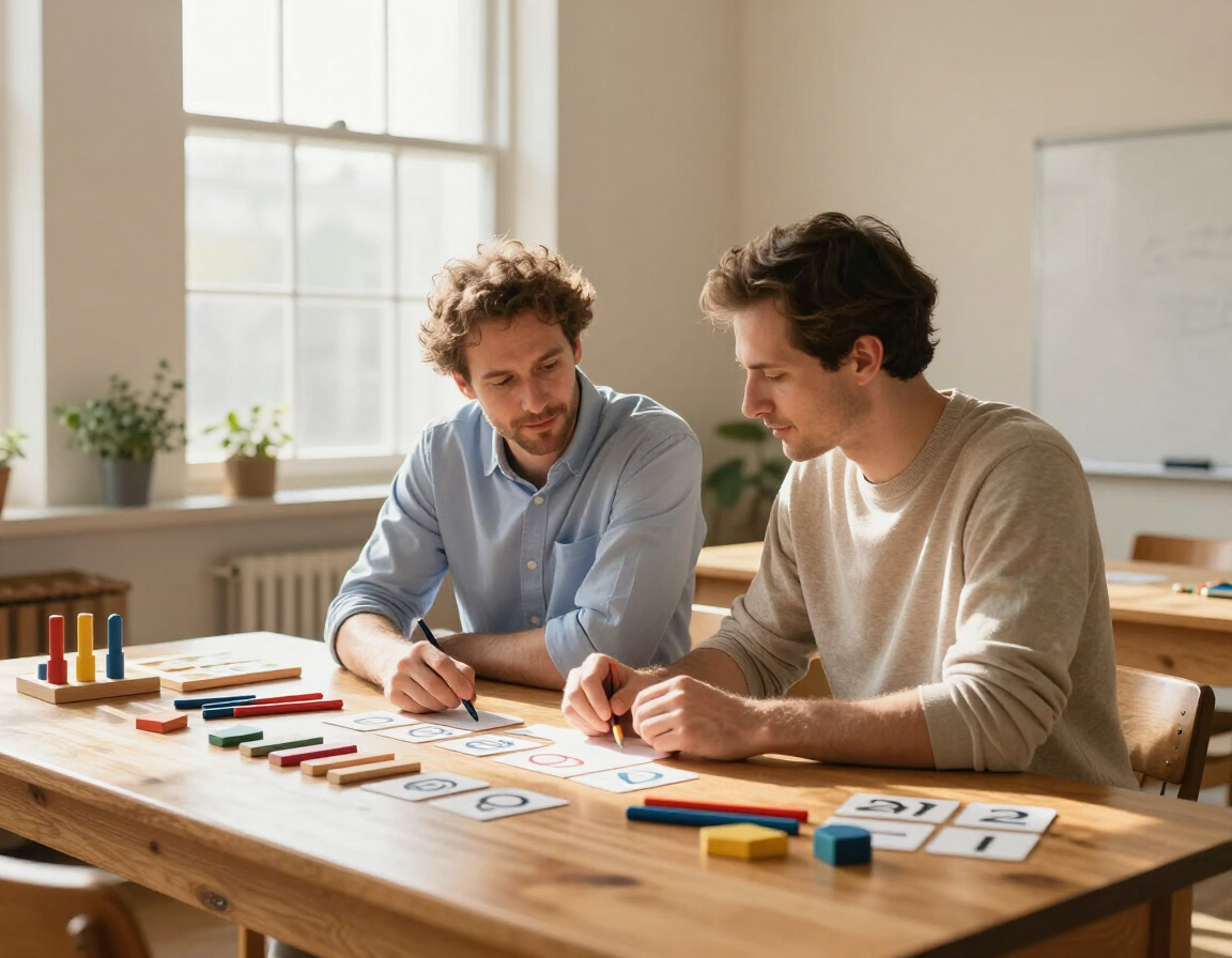 Jasmine and Marcus, founders of HomeSchool PlayLab, seated at a worktable