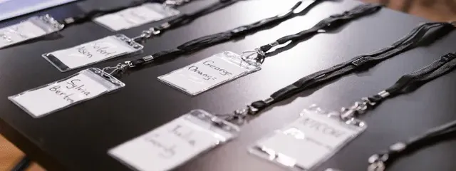 Name tags on top of table