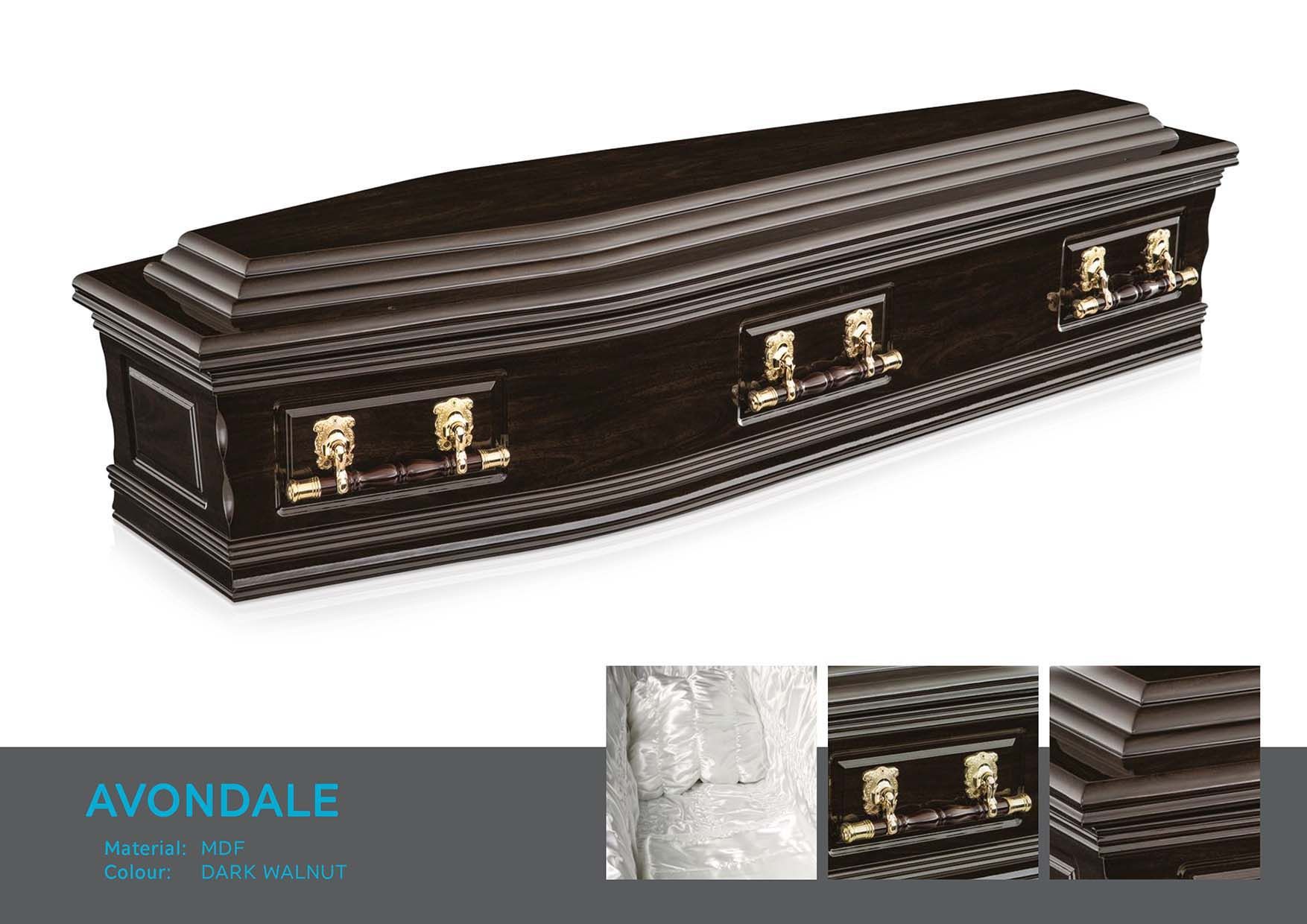 dark walnut coffin