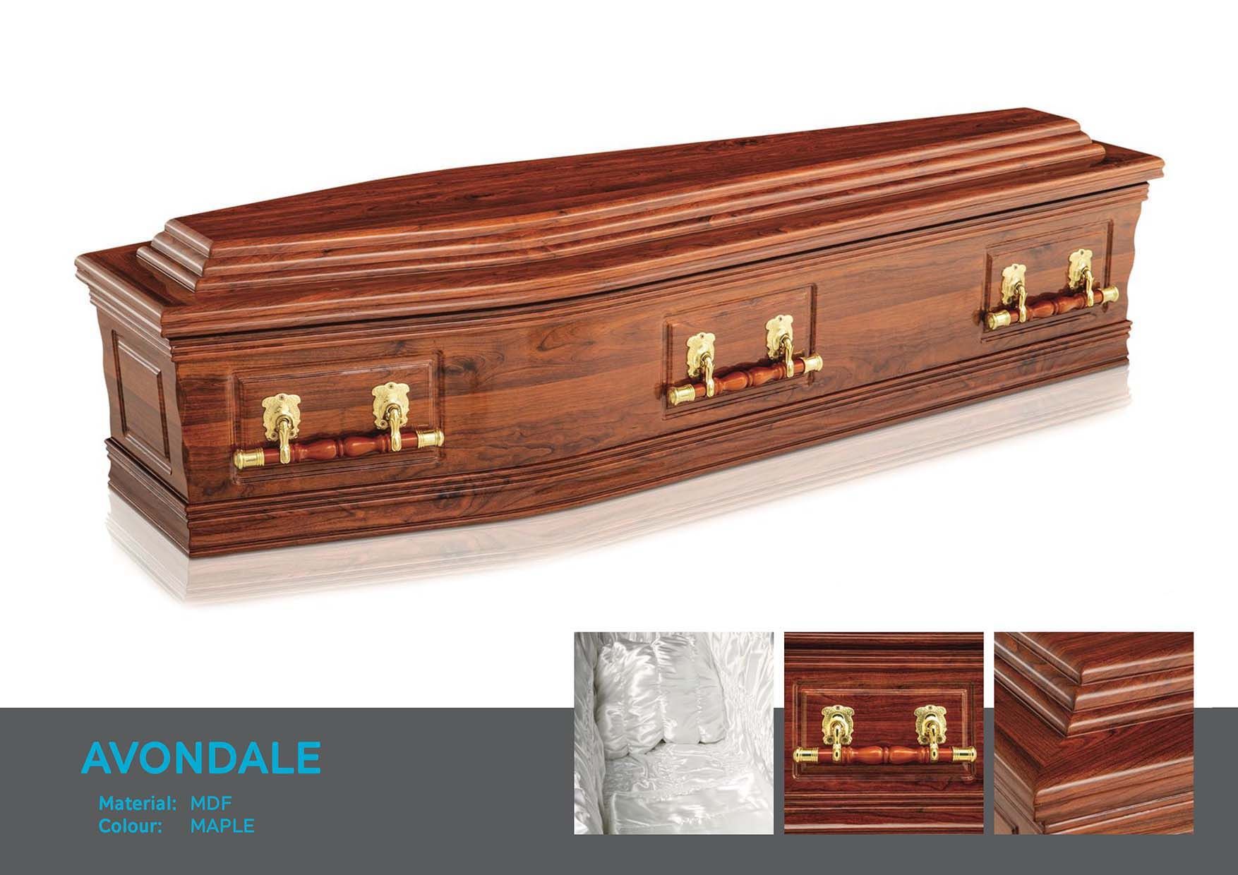 maple colour coffin